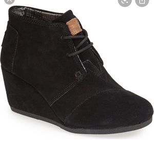 Toms Desert Wedge Black Ankle Booties